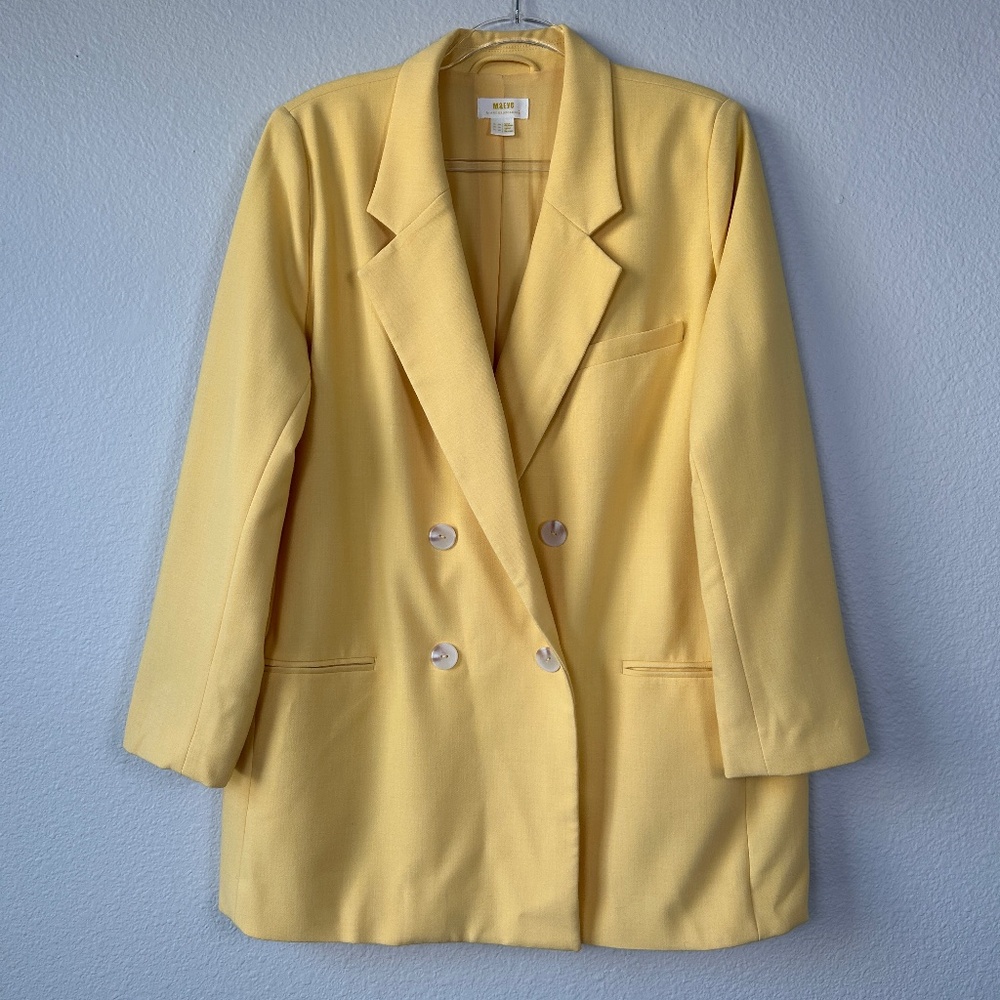 Anthropologie Maeve size 16 double breasted blazer butter yellow lined